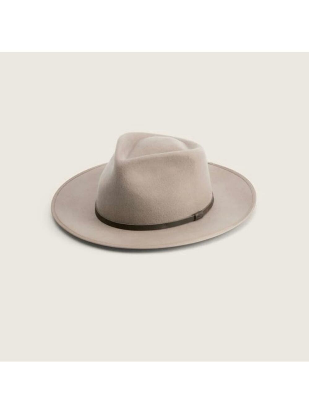 Will + Bear Calloway Fawn Fedora Hat Beige Wool Felt Wide Brim‎ Boho